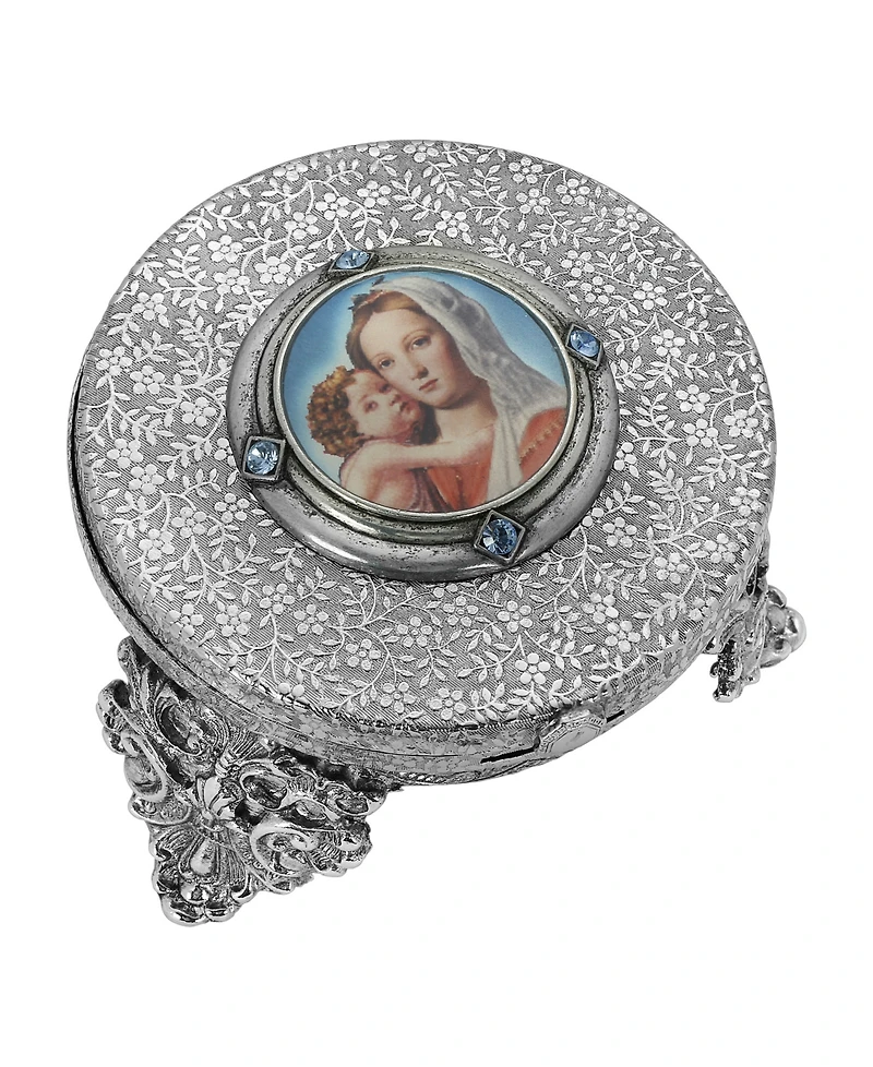 Symbols of Faith Women's Nickel Decal Rosary Locket Box