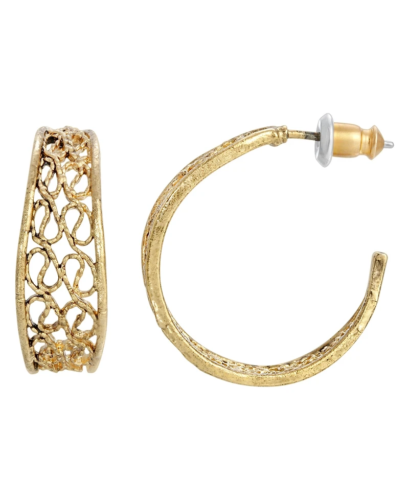 2028 Women's Filigree Hoop Earrings