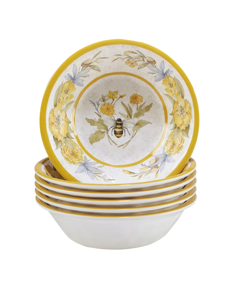 Certified International Bee Sweet Melamine Bowl Set, 6 Piece