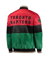 Men's Starter Red and Black Green Toronto Raptors History Month Nba 75th Anniversary Full-Zip Jacket
