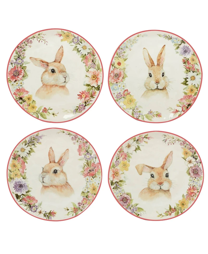 Certified International Easter Garden 8.5" Assorted Dessert Plates, Set of 4
