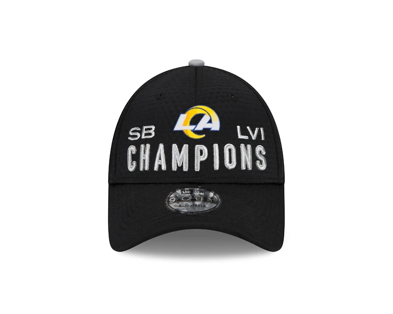 Men's Black New Era Los Angeles Rams 2021 Super Bowl Champions Locker Room 9FORTY Snapback Adjustable Hat