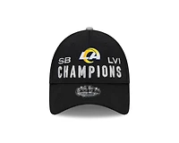Men's Black New Era Los Angeles Rams 2021 Super Bowl Champions Locker Room 9FORTY Snapback Adjustable Hat