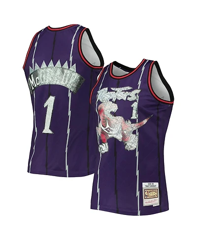 Men's Mitchell & Ness Tracy McGrady Purple Toronto Raptors 1998-99 Hardwood Classics 75th Anniversary Diamond Swingman Jersey