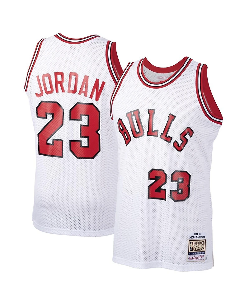 Men's Mitchell & Ness Michael Jordan White Chicago Bulls 1984-85 Hardwood Classics Rookie Authentic Jersey