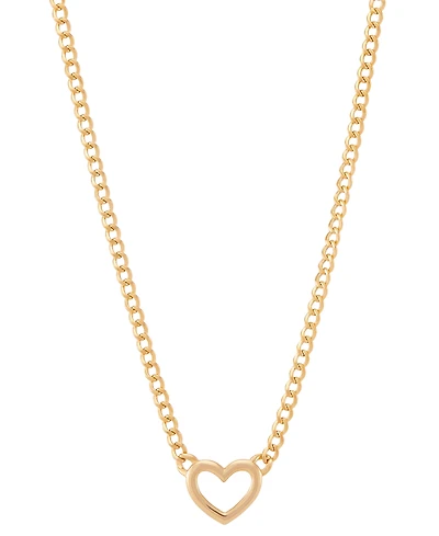 Open Heart Pendant Necklace in 10k Gold, 16" + 2" extender