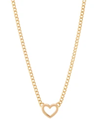 Open Heart Pendant Necklace in 10k Gold, 16" + 2" extender