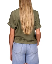 Sanctuary All Day Tie-Hem Cuffed T-Shirt