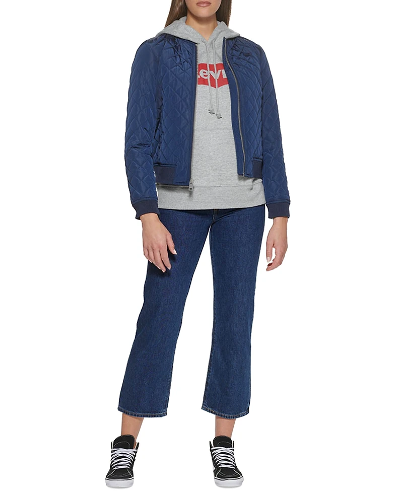 Levi's Women's Diamond Quilted Casual Bomber Jacket