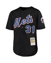 Big Boys Mitchell & Ness Mike Piazza Black New York Mets Cooperstown Collection Mesh Batting Practice Jersey