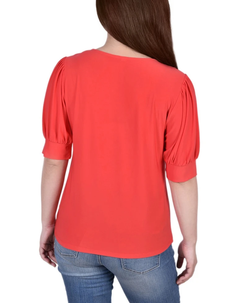 Ny Collection Petite Short Sleeve Balloon Top