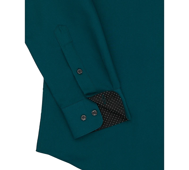 Calabrum Men's Regular Fit Solid Wrinkle Free Performance Dress Shirt