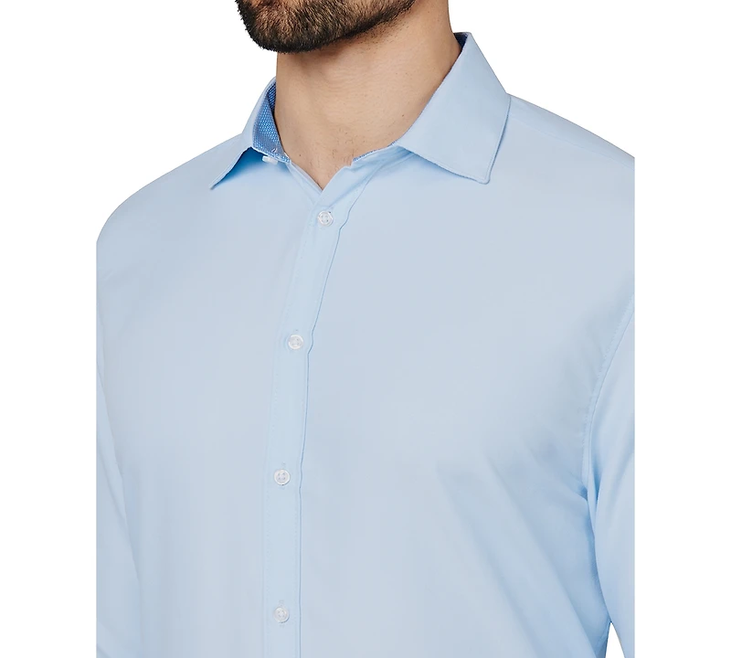 Calabrum Men's Regular Fit Solid Wrinkle Free Performance Dress Shirt