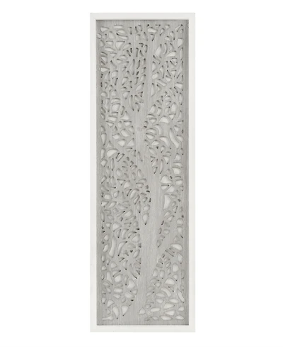 Madison Park Laurel Branches Carved Wood Panel Wall Decor