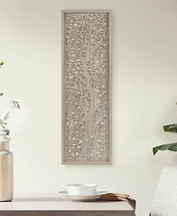 Madison Park Laurel Branches Carved Wood Panel Wall Decor