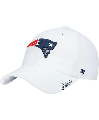 Women's '47 White New England Patriots Miata Clean Up Logo Adjustable Hat