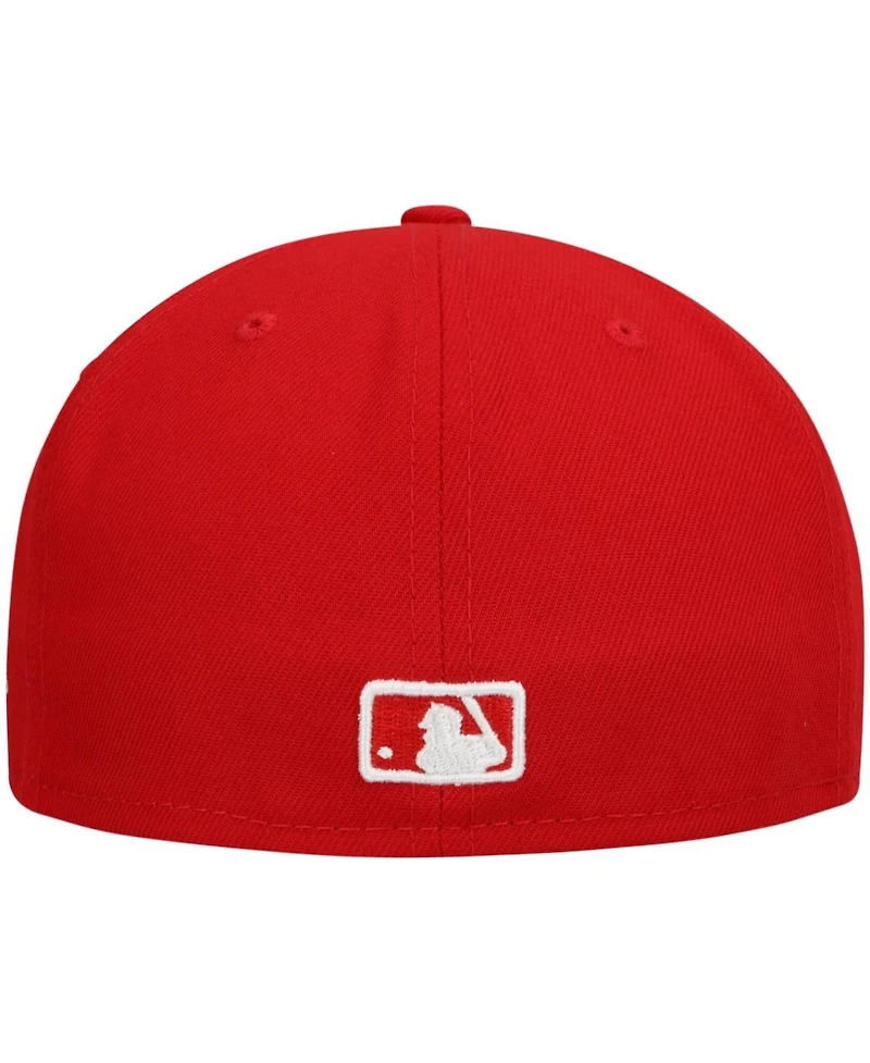Men's New Era Red Atlanta Braves Logo White 59FIFTY Fitted Hat