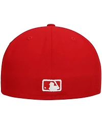 Men's New Era Red Atlanta Braves Logo White 59FIFTY Fitted Hat
