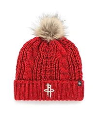 Women's '47 Red Houston Rockets Meeko Cuffed Knit Hat with Pom
