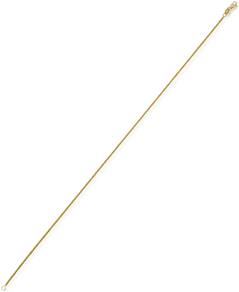 Sparkle Chain Ankle Bracelet, 10" (1-1/2mm) 14k Yellow Gold or White Gold.