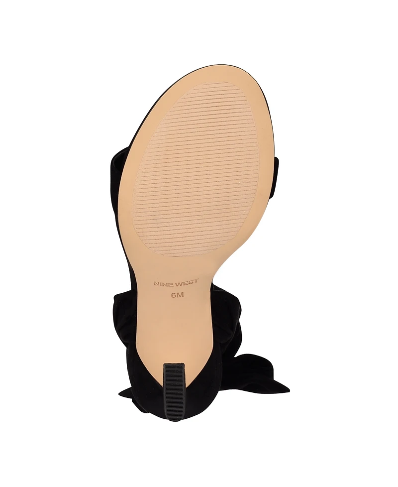 Nine West Women's Kelsie Ankle Wrap Sculpted Heel Sandals