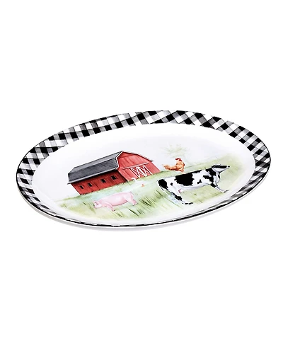 Certified International On The Farm Oval Platter