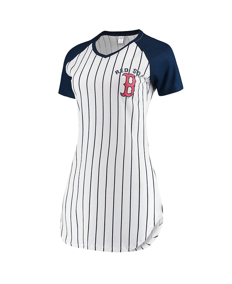 Women's Concepts Sport White Boston Red Sox Vigor Pinstripe Nightshirt