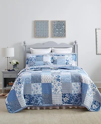 Laura Ashley Paisley Patchwork Reversible 3-Pc. Quilt Set