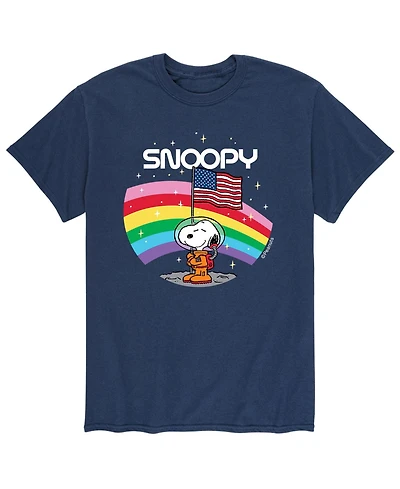Men's Peanuts Space American Flag T-Shirt