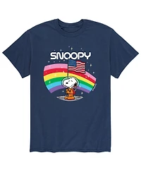 Men's Peanuts Space American Flag T-Shirt