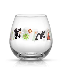 JoyJolt Disney Mickey Mouse 15 oz Joy O Joy Stemless Wine Glass, Set of 4