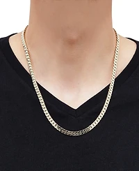 Flat Cuban Link 22" Chain Necklace in 10k Gold