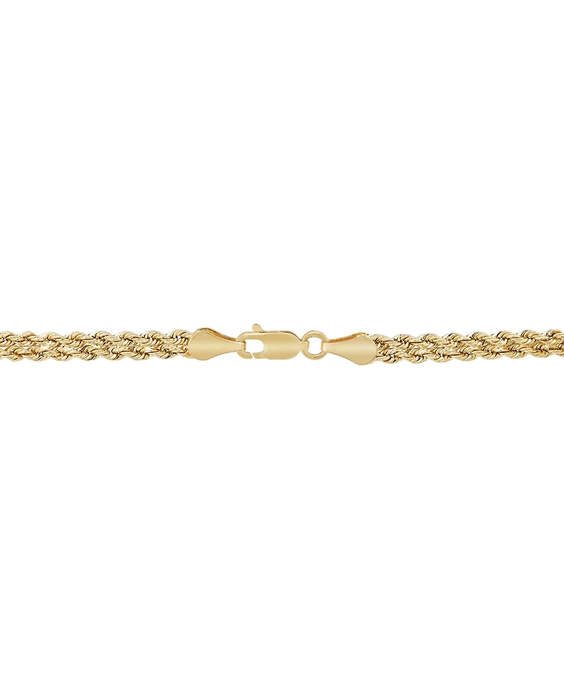 Puff Heart Rope-Framed 18" Pendant Necklace in 10k Gold