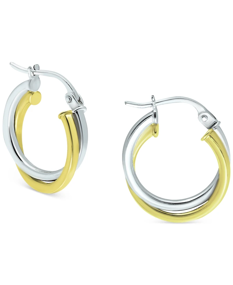 Giani Bernini Double Twist Hoop Earrings in Sterling Silver & 18k Gold-Plate, Created for Macy's