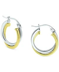 Giani Bernini Double Twist Hoop Earrings in Sterling Silver & 18k Gold-Plate, Created for Macy's