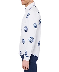 Society of Threads Men's Slim Fit Non-Iron Floral Performance Stretch Button-Down Shirt