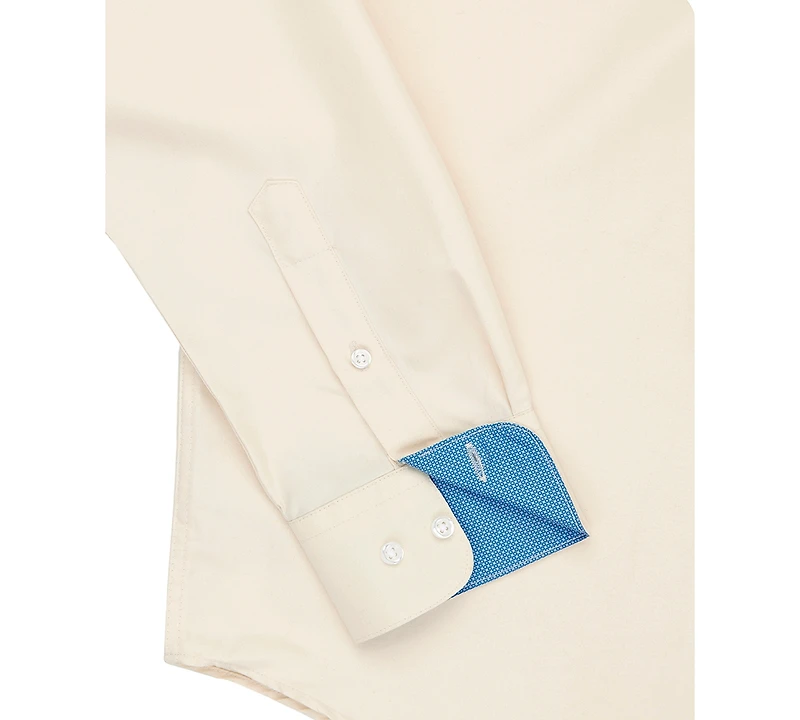 Calabrum Men's Regular Fit Solid Wrinkle Free Performance Dress Shirt