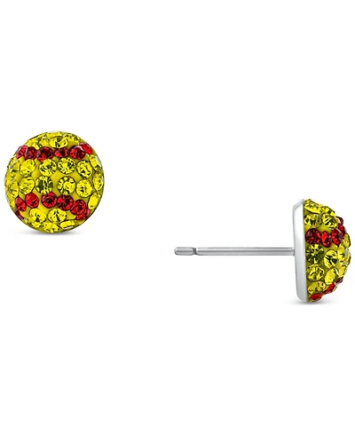 Giani Bernini Crystal Softball Stud Earrings in Sterling Silver, Created for Macy's