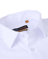 Suslo Couture Men's Slim Fit Performance Short Sleeves Solid Button Down Shirt