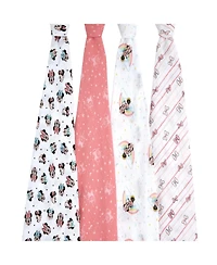 aden by aden + anais Baby Girls Minnie Swaddle Blankets, Pack of 4