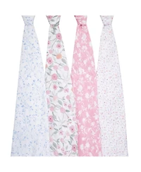 aden by aden + anais Baby Girls Floral Swaddle Blankets, Pack of 4