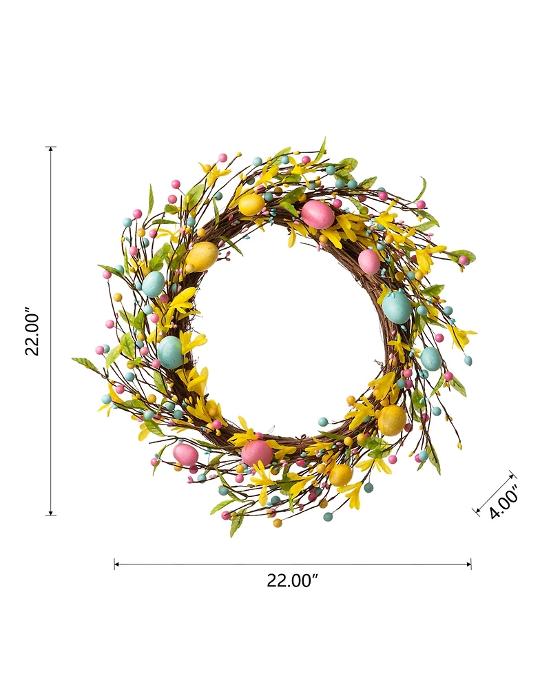 Glitzhome 22"D Easter Egg Wreath