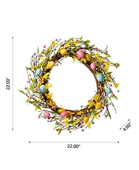 Glitzhome 22"D Easter Egg Wreath