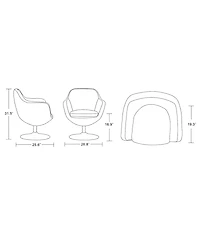 Manhattan Comfort Caisson Swivel Upholstered Accent Chair