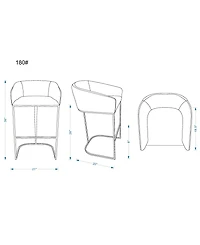 Manhattan Comfort Louvre 36" Leatherette Upholstered Counter Stool