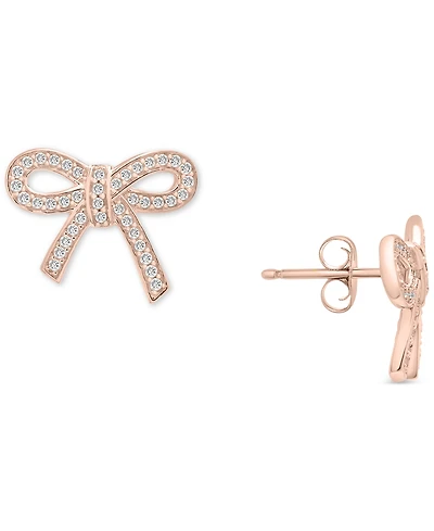 Wrapped Diamond Bow Earrings (1/4 ct. t.w.) 14k Gold, Rose or White Created for Macy's