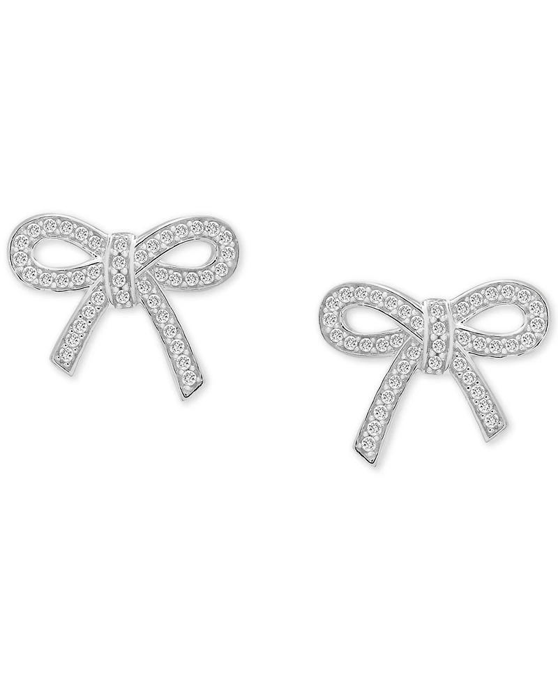 Wrapped Diamond Bow Earrings (1/4 ct. t.w.) 14k Gold, Rose or White Created for Macy's