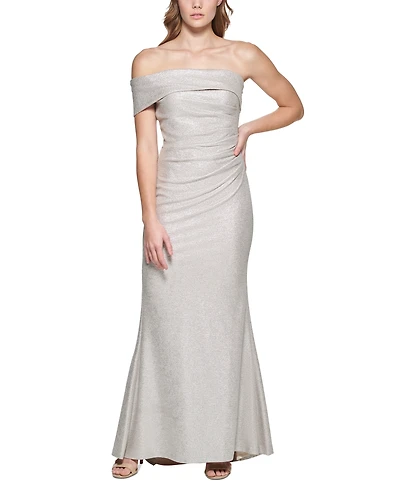 Eliza J Women's One Shoulder Side Tucked Gown