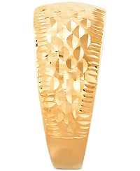 Polished Diamond Cut Dome Ring 10K Yellow Gold