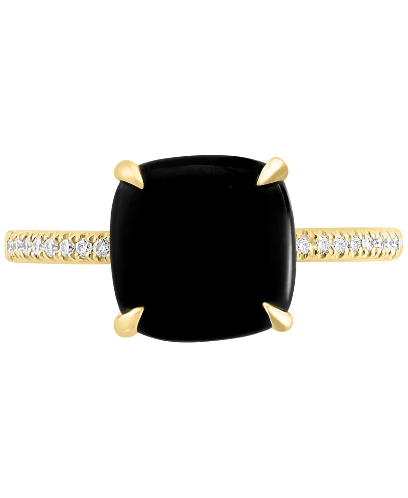 Effy Onyx & Diamond (1/20 ct. t.w.) Ring in 14k Gold